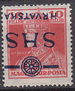 VP073 YUGOSLAVIA Inverted Overprint SHS HRVATSKA On MAGYAR KIR.POSTA Stamp MH* - Ungebraucht