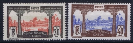 Gabon : Yv 40 + 42 MH/* Falz/ Charniere  1910 - Ungebraucht