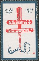 (*)  1957. Tánger. Beneficencia. 2 Rs Azul Y Rojo (defectitos). PRO TUBERCULOSE (periodo Post-colonial). BONITO. - Spanisch-Marokko