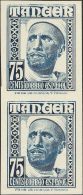 (*) 160s(2) 1948. Tánger. 75 Cts Azul, Pareja Vertical. SIN DENTAR. MAGNIFICA. (Edifil 2017: 190€) - Marruecos Español