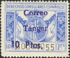 **  (1939ca). Tánger. Conjunto De Siete Sellos De DERECHOS CONSULARES Con Sobrecarga CORREO / TANGER Y Sobretasas - Spanish Morocco