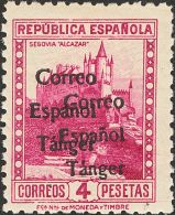 * 100/04hh, 106hh, 107hh 1938. Tánger. 25 Cts, 30 Cts, 40 Cts, 45 Cts, 50 Cts, 2 Pts Y 4 Pts. SOBRECARGA DOBLE. M - Marruecos Español