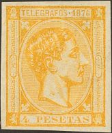 * 11s, 12s 1876. Puerto Rico. Telégrafos. 2 Pts Azul Y 4 Pts Amarillo. SIN DENTAR. MAGNIFICOS. (Edifil 2013: 90&e - Puerto Rico