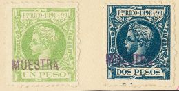 (*) 130/49 1898. Puerto Rico. Serie Completa. Sobrecarga MUESTRA. MAGNIFICA Y RARA. (Edifil 2013: 600€) - Puerto Rico