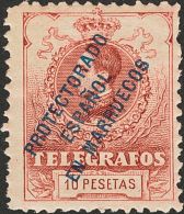 * 1/8N 1916. Marruecos. Telégrafos. Serie Completa, A Falta Del 15 Cts. NºA000.000. MAGNIFICA Y RARA. (Edifi - Maroc Espagnol