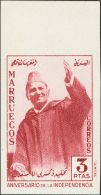 ** 21/23s 1957. Marruecos. Zona Norte. Serie Completa, Borde De Hoja (habitual Goma Tonalizada). SIN DENTAR. MAGNIFICA. - Spanish Morocco