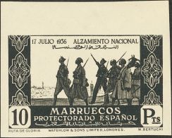 ** 169/85s 1937. Marruecos. Serie Completa, Borde De Hoja. SIN DENTAR. MAGNIFICA Y RARA. (Edifil 2017: 450€) - Maroc Espagnol