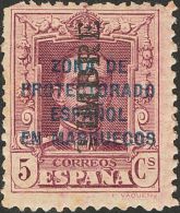 * 82a, 83a 1923. Marruecos. 5 Cts Carmín Vinoso Y 10 Cts Verde Oscuro. Sobrecarga TIMBRE, En Vertical. MAGNIFICOS - Spanish Morocco