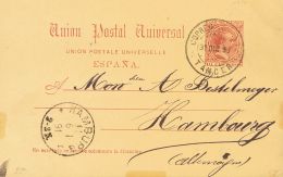 Sobre EP21 1891. Marruecos. 10 Cts Carmín Sobre Tarjeta Entero Postal De TANGER A HAMBURGO (ALEMANIA). Matasello - Spaans-Marokko