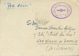 Sobre  1938. Ifni. SIDI IFNI A SAN VICENTE DEL RASPEIG. Marca De Franquicia ZONA AEREA DE CANARIAS Y AFRICA OCCIDENTAL / - Ifni