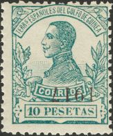 ** 113/23hi 1917. Guinea. Serie Completa. SOBRECARGA INVERTIDA. MAGNIFICA Y RARA. (Edifil 2012: 711€) - Guinea Spagnola