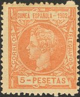 * 1/8 1902. Guinea. Serie Completa. MAGNIFICA Y MUY RARA. (Edifil 2017: 1335€) - Guinea Spagnola