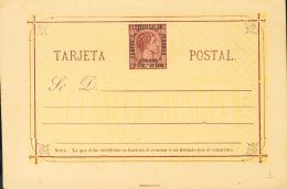 (*) EP2 1879. Filipinas. Entero Postal. 3 Ctvos Sobre 50 Mils Castaño Rojo Sobre Tarjeta Entero Postal. MAGNIFICA - Philipines