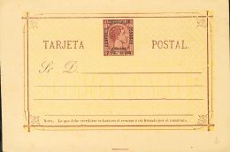 (*) EP2 1879. Filipinas. Entero Postal. 3 Ctvos Sobre 50 Mils Castaño Rojo Sobre Tarjeta Entero Postal. MAGNIFICA - Philippinen