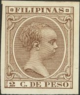 * 110s 1894. Filipinas. 2 Cts Castaño. SIN DENTAR. MAGNIFICO Y RARO. (Edifil 2017: 400€) - Philippines