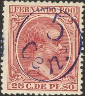 * 40Bhcc, 40Chcc, 40Jhcc 1896. Fernando Poo. 5 Cts Sobre 5 Ctvos Verde (negro), 5 Cts Sobre 6 Ctvos Violeta (violeta) Y - Fernando Po