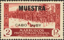 **/* 67/84M 1935. Cabo Juby. Serie Completa, A Falta Del 10 Cts Y 20 Cts. MUESTRA. MAGNIFICA Y RARA. - Kaap Juby