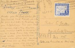 Sobre 56 1951. Andorra. 4 Pts Ultramar. Tarjeta Postal De ANDORRA LA VIEJA A NORTHFIELD (U.S.A.). MAGNIFICA. - Autres & Non Classés