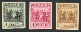 */(*) 28/44s 1935. Andorra. Serie Completa (el 10 Cts Azul Verde Y El 25 Cts En Pareja), A Falta Del 2 Cts, 30 Cts Y 60 - Other & Unclassified