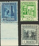 ** 28/44 1935. Andorra. Serie Completa. Excelentes Centrajes. MAGNIFICA Y RARA. Cert. GRAUS. (Edifil 2017: 4805€) - Sonstige & Ohne Zuordnung