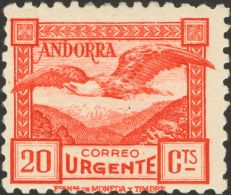 * 27dN 1931. Andorra. 20 Cts Rojo. NºA000.000. MAGNIFICO Y RARO. (Edifil 2013: 455€) - Other & Unclassified