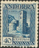 (*) 22dN 1931. Andorra. 40 Cts Azul. NºA000.000. MAGNIFICO Y RARO. (Edifil 2013: 455€) - Other & Unclassified