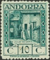 (*) 17cc 1929. Andorra. 10 Cts Azul Verdoso. CAMBIO DE COLOR. MAGNIFICO Y RARISIMO. (Edifil 2013: 970€) - Other & Unclassified