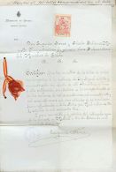 Sobre  1913. España. Fiscal. 2 Pts Carmín. Documento Del Ministerio De Estado, Sección Colonial Que - Fiscaux