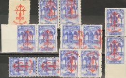 **/* 21 1939. Telégrafos. Beneficencia. Conjunto De Variedades Diversas Del 10 Cts Azul De 1939 Sobrecargado, Con - Wohlfahrtsmarken