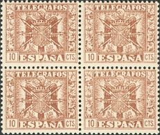 ** 85/92(4) 1949. España. Telégrafos. Serie Completa, Bloque De Cuatro. MAGNIFICO. (Edifil 2017: 102€ - Télégraphe