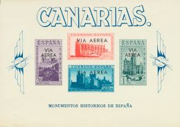 ** 62 1937. España. Canarias. Hoja Bloque. MAGNIFICA. (Edifil 2017: 130€) - Autres & Non Classés