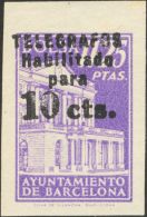 ** 17/20s 1942. Barcelona. Telégrafos. Serie Completa. SIN DENTAR. MAGNIFICA Y RARA. (Edifil 2017: 1160€) - Barcelona