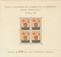 ** 60/61 1944. Barcelona. Hojas Bloque. MAGNIFICAS. (Edifil 2017: 25€) - Barcelona