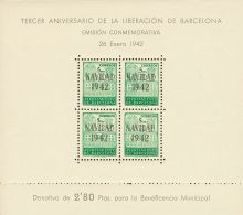 ** 40/41 1942. Barcelona. Hojas Bloque. MAGNIFICAS. (Edifil 2017: 145€) - Barcelona