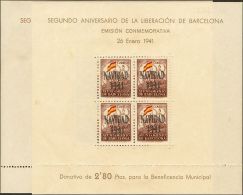 ** 31/32 1941. Barcelona. Hojas Bloque. MAGNIFICAS. (Edifil 2013: 78€) - Barcelone