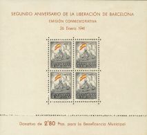 * 29/30 1941. España. Barcelona. Hojas Bloque. MAGNIFICAS. (Edifil 2017: 18,5€) - Barcelona
