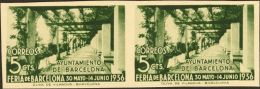 (*) 14/17p(2) 1936. Barcelona. Serie Completa, Pareja (tres Valores). PAPEL CARTON. MAGNIFICA. (Edifil 2011: 258€) - Barcelona