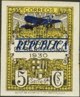 **/* NE9/16hcc 1932. España. Barcelona. Serie Completa. NO EMITIDA Y CAMBIOS DE COLOR EN LAS SOBRECARGAS. MAGNIFI - Barcelona