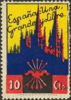 *  1936. España. Locales. 10 Cts Multicolor (Arco De Santa María, Burgos) Y 10 Cts Multicolor (Catedral De - Nationalist Issues