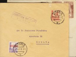 Sobre 821(2) 1937. Emisiones Locales Patrióticas. Vitoria. Dos Cartas Franqueadas Con El 20 Cts Violeta Con Sobre - Nationalist Issues
