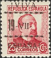 * 7hea, 10hea 1937. Emisiones Locales Patrióticas. Vitoria. 10 Cts Verde Y 25 Cts Carmín. Variedad SIN "36 - Emissions Nationalistes