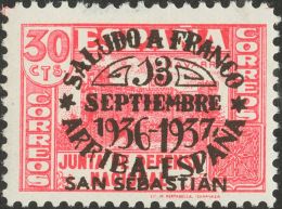 * 54/59 1937. Emisiones Locales Patrióticas. San Sebastián. Serie Completa. MAGNIFICA. (Edifil 2011: 40&eu - Emissions Nationalistes