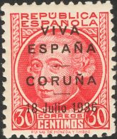 * 22/26 1938. Emisiones Locales Patrióticas. Coruña. Serie Completa. MAGNIFICA. (Edifil 2011: 92€) - Emissions Nationalistes