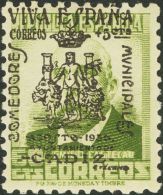 ** NE1 1936. Emisiones Locales Patrióticas. Cádiz. 60 Cts Verde Oliva. NO EMITIDO. MAGNIFICO. (Edifil 2011 - Emissions Nationalistes