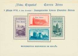 * 95/97, 95A 1938. Emisiones Locales Patrióticas. Burgos. Serie Completa, Cuatro Hojas Bloque. MAGNIFICAS. (Edifi - Nationalistische Ausgaben