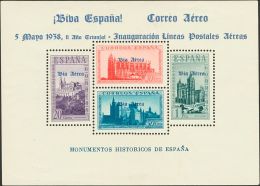 * 95/97 1938. Emisiones Locales Patrióticas. Burgos. Serie Completa, Hojas Bloque. MAGNIFICAS. (Edifil 2011: 209& - Nationalistische Ausgaben