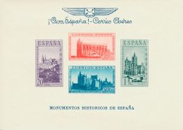 ** 91, 94 1938. Emisiones Locales Patrióticas. Burgos. Hojas Bloque (con Sobrecarga Azul). Dentada Y SIN DENTAR. - Nationalistische Ausgaben