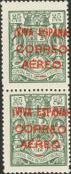 * 58, 58E 1936. Emisiones Locales Patrióticas. Burgos. 25 Cts Verde, Pareja. Un Sello SIN TILDE EN LA "Ñ". - Emissions Nationalistes