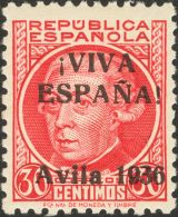 * 6/10 1937. Emisiones Locales Patrióticas. Avila. Serie Completa (el 1 Cts Adelgazado Sin Importancia). BONITA Y - Nationalistische Ausgaben