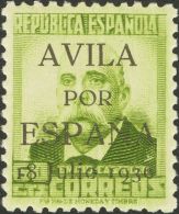 * 1/5 1937. Emisiones Locales Patrióticas. Avila. Serie Completa. MAGNIFICA. (Edifil 2011: 62€) - Nationalistische Ausgaben